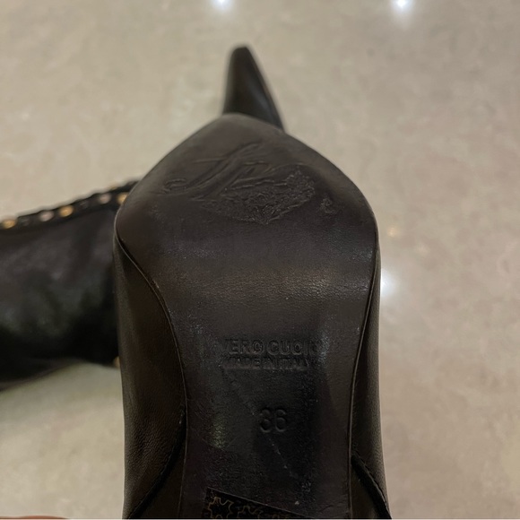 Free People Studded Dakota Heel Boots In Black Size 36 - Picture 11 of 12